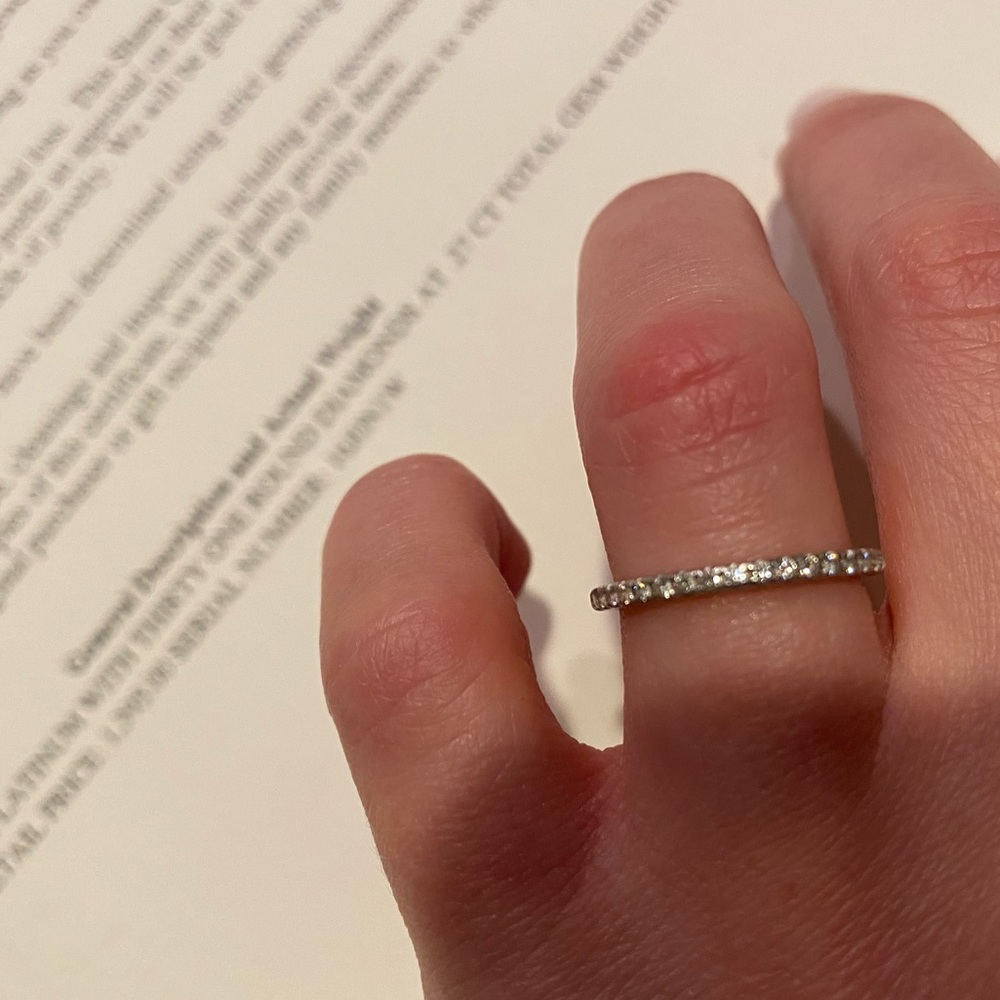 Shane Co ladies Platinum wedding band